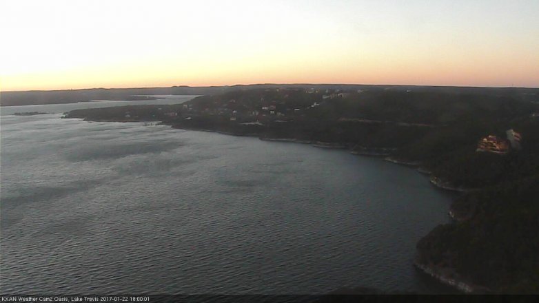 Lake Travis webcam, January 22, 2017 5:05 PM CT