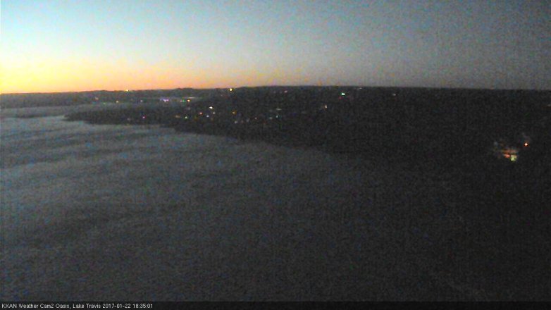 Lake Travis webcam, January 22, 2017 5:40 PM CT
