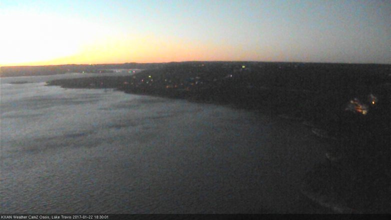 Lake Travis webcam, January 22, 2017 6:00 PM CT