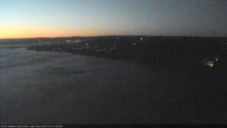 Lake Travis webcam, January 22, 2017 6:05 PM CT