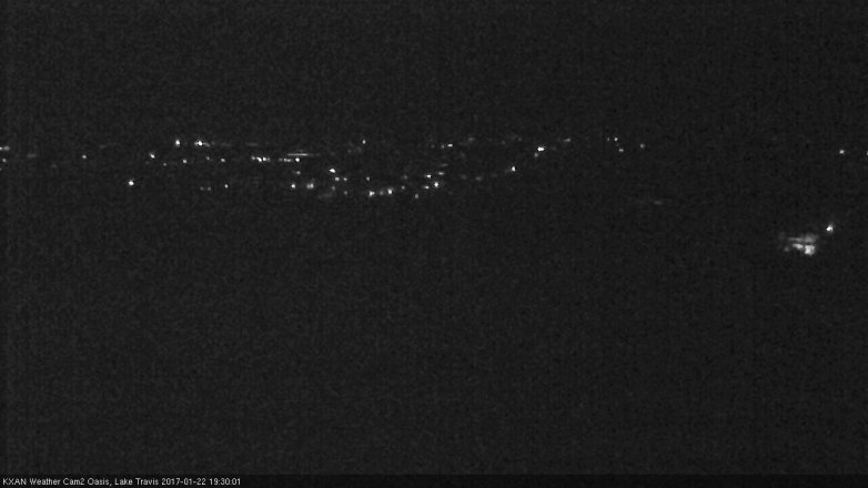 Lake Travis webcam, January 22, 2017 6:35 PM CT