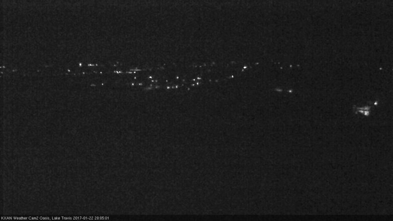Lake Travis webcam, January 22, 2017 7:25 PM CT