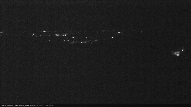 Lake Travis webcam, January 22, 2017 11:05 PM CT