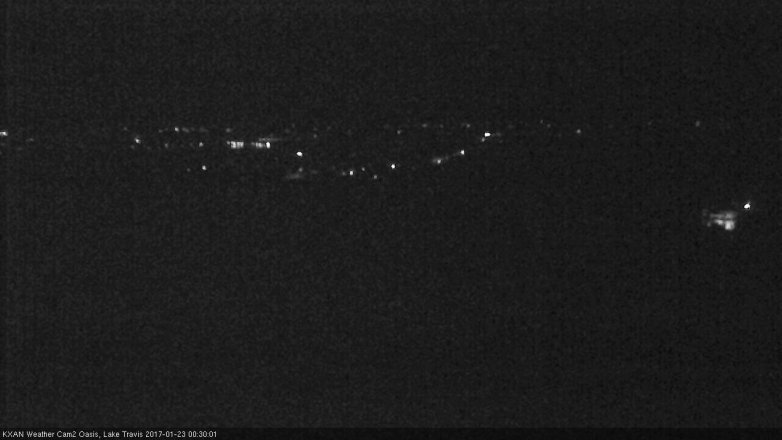 Lake Travis webcam, January 22, 2017 11:50 PM CT