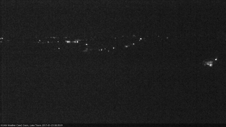 Lake Travis webcam, January 22, 2017 11:55 PM CT