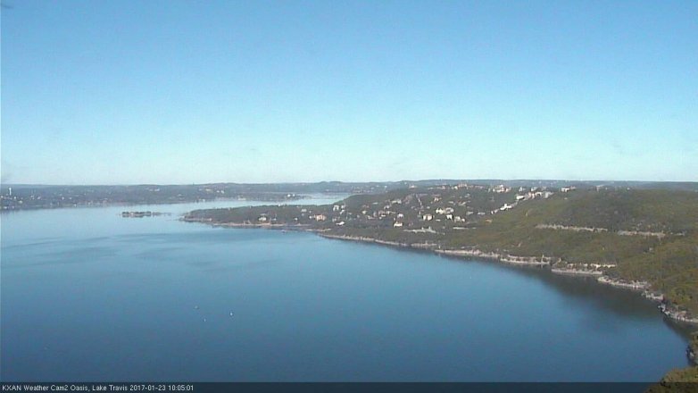 Lake Travis webcam, January 23, 2017 9:20 AM CT