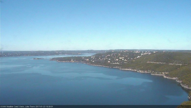 Lake Travis webcam, January 23, 2017 10:00 AM CT