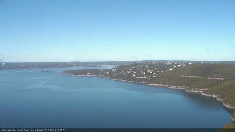 Lake Travis webcam, January 23, 2017 10:05 AM CT