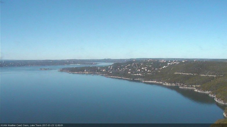 Lake Travis webcam, January 23, 2017 11:25 AM CT