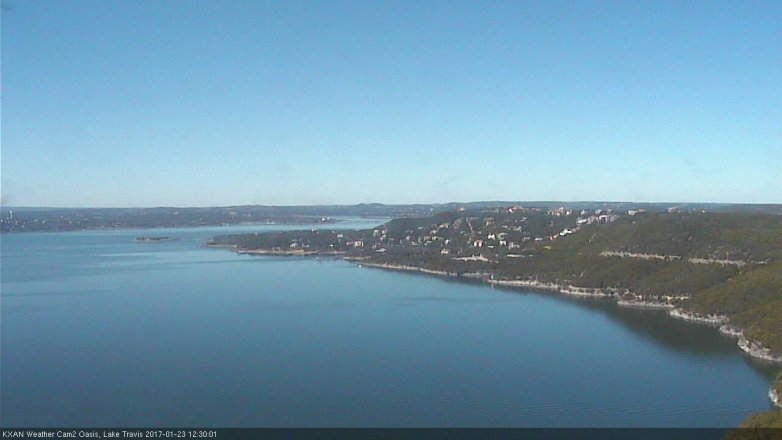 Lake Travis webcam, January 23, 2017 11:40 AM CT