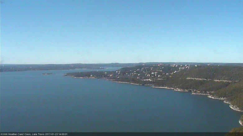 Lake Travis webcam, January 23, 2017 1:15 PM CT