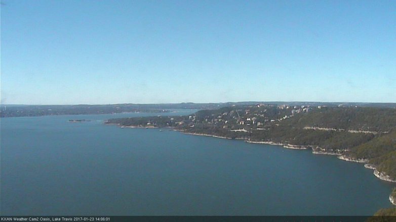 Lake Travis webcam, January 23, 2017 1:20 PM CT