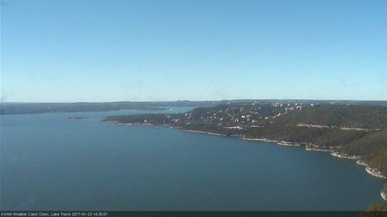 Lake Travis webcam, January 23, 2017 1:40 PM CT