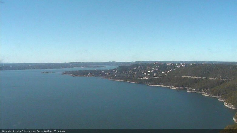 Lake Travis webcam, January 23, 2017 1:55 PM CT