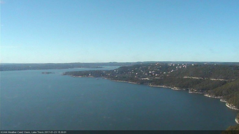 Lake Travis webcam, January 23, 2017 2:35 PM CT