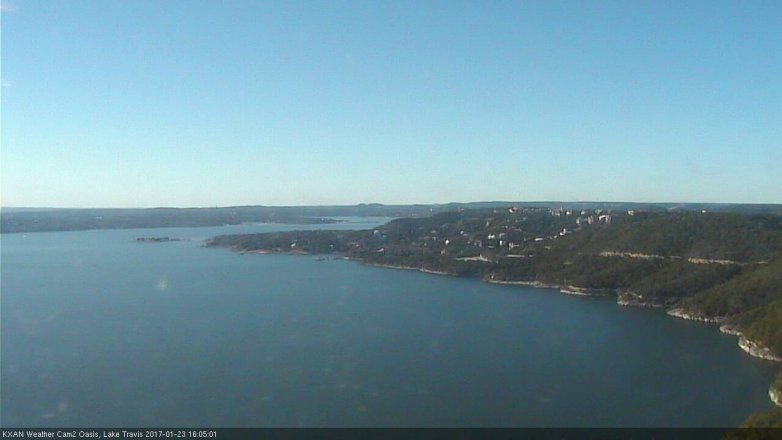 Lake Travis webcam, January 23, 2017 3:15 PM CT