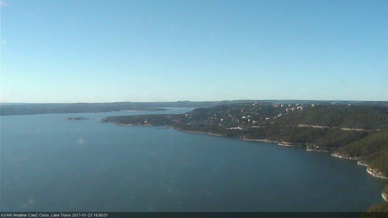 Lake Travis webcam, January 23, 2017 3:25 PM CT
