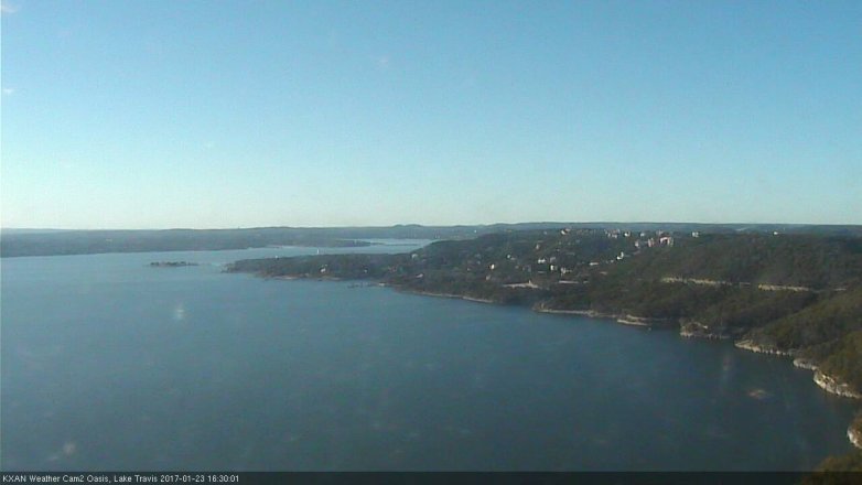 Lake Travis webcam, January 23, 2017 3:35 PM CT
