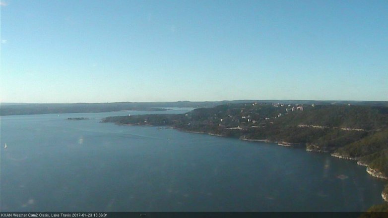 Lake Travis webcam, January 23, 2017 3:50 PM CT