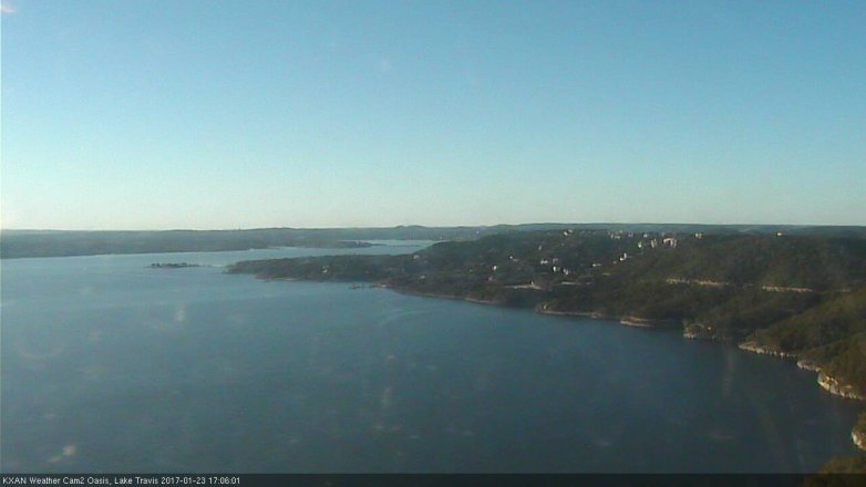 Lake Travis webcam, January 23, 2017 4:15 PM CT