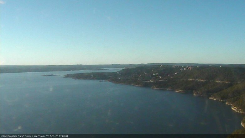 Lake Travis webcam, January 23, 2017 4:30 PM CT