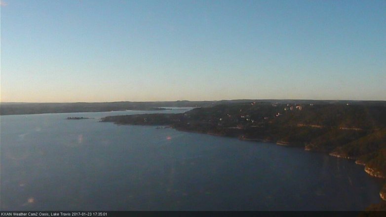 Lake Travis webcam, January 23, 2017 4:40 PM CT