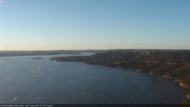 Lake Travis webcam, January 23, 2017 4:45 PM CT