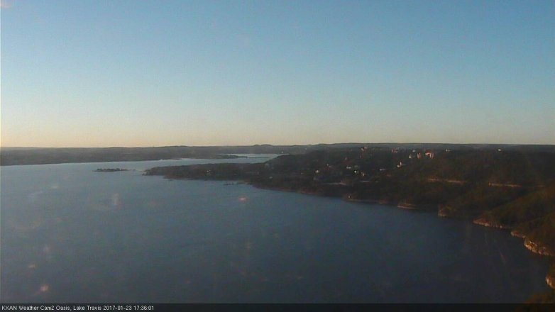 Lake Travis webcam, January 23, 2017 4:55 PM CT