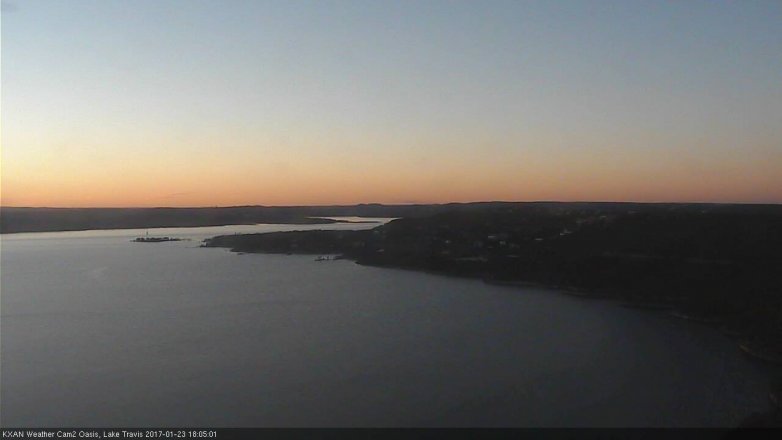 Lake Travis webcam, January 23, 2017 5:10 PM CT