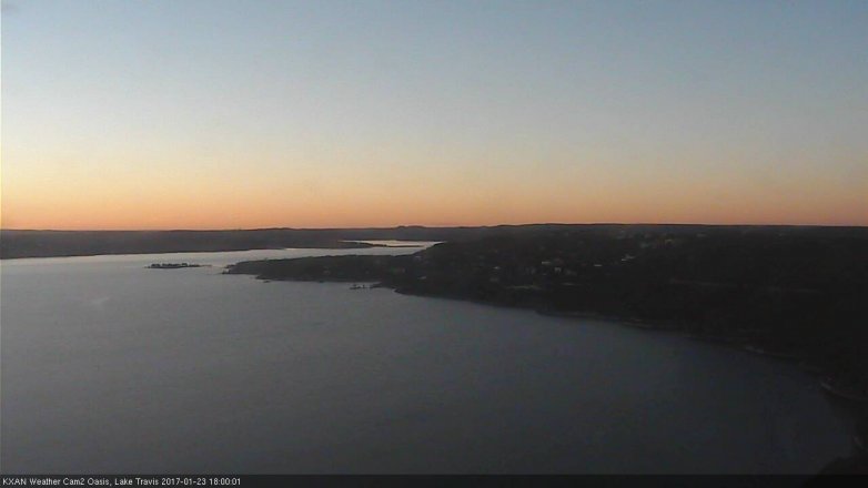 Lake Travis webcam, January 23, 2017 5:15 PM CT