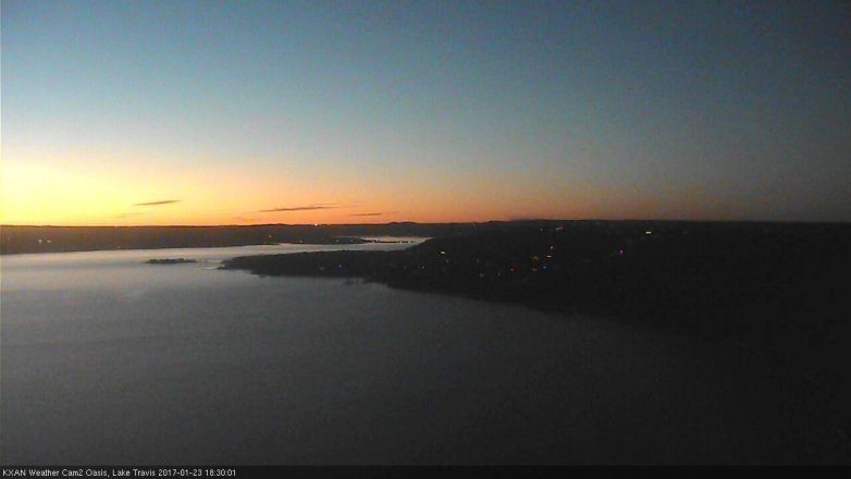Lake Travis webcam, January 23, 2017 5:40 PM CT