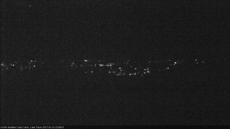 Lake Travis webcam, January 23, 2017 9:10 PM CT