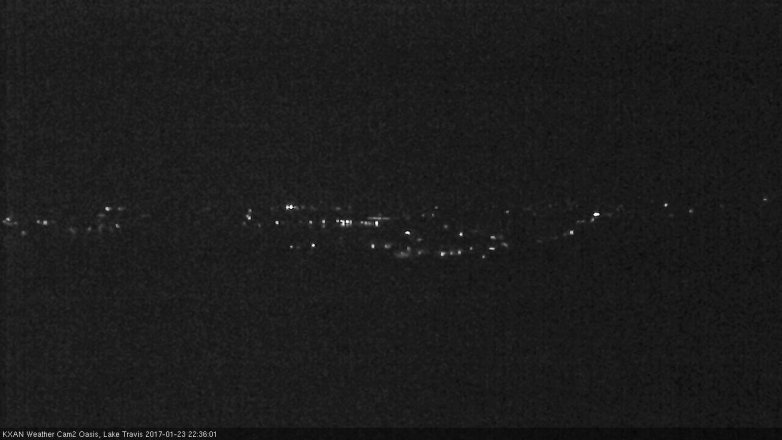 Lake Travis webcam, January 23, 2017 9:40 PM CT