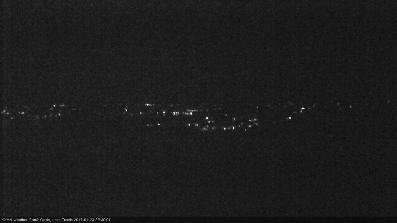 Lake Travis webcam, January 23, 2017 9:45 PM CT