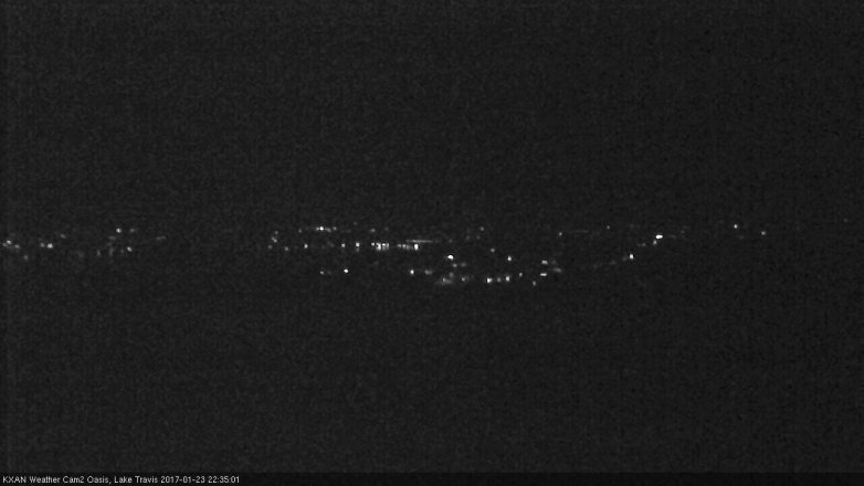 Lake Travis webcam, January 23, 2017 10:00 PM CT