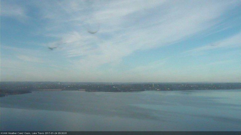 Lake Travis webcam, January 24, 2017 9:00 AM CT