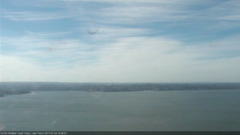 Lake Travis webcam, January 24, 2017 1:10 PM CT
