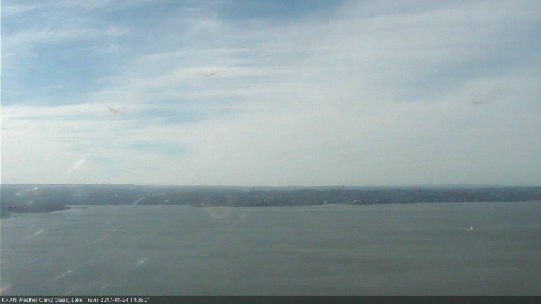 Lake Travis webcam, January 24, 2017 1:45 PM CT