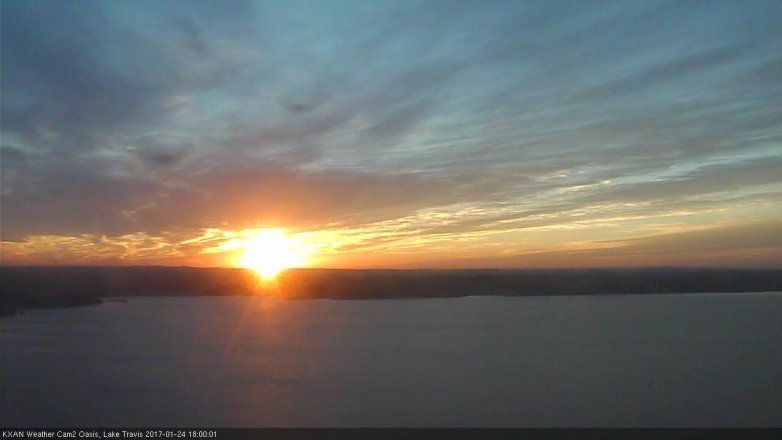 Lake Travis webcam, January 24, 2017 5:25 PM CT