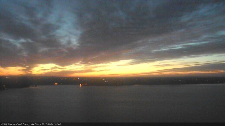 Lake Travis webcam, January 24, 2017 5:35 PM CT