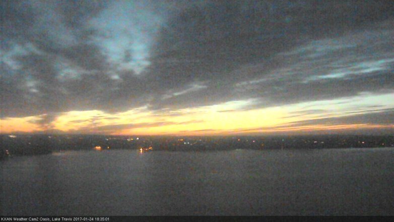 Lake Travis webcam, January 24, 2017 5:45 PM CT
