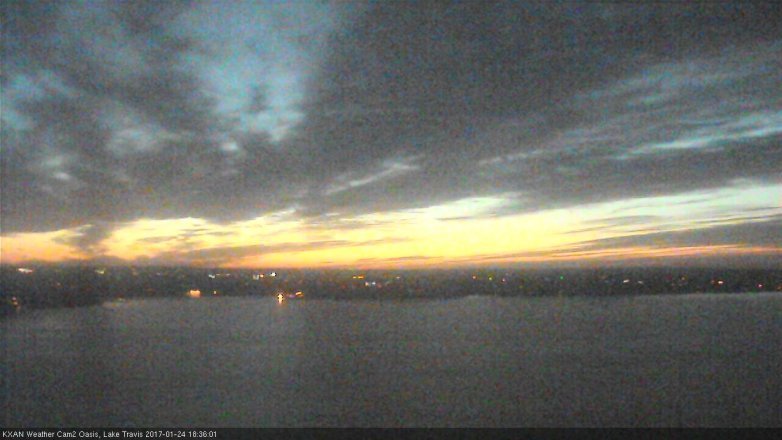 Lake Travis webcam, January 24, 2017 6:00 PM CT