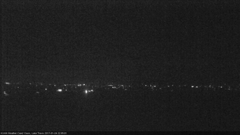 Lake Travis webcam, January 24, 2017 9:30 PM CT