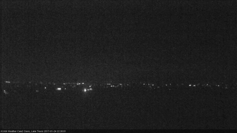 Lake Travis webcam, January 24, 2017 9:50 PM CT