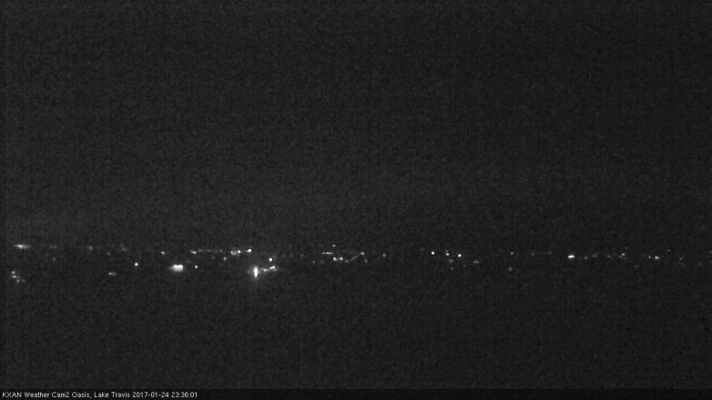 Lake Travis webcam, January 24, 2017 11:00 PM CT