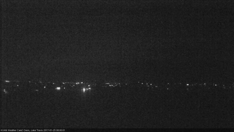 Lake Travis webcam, January 24, 2017 11:10 PM CT