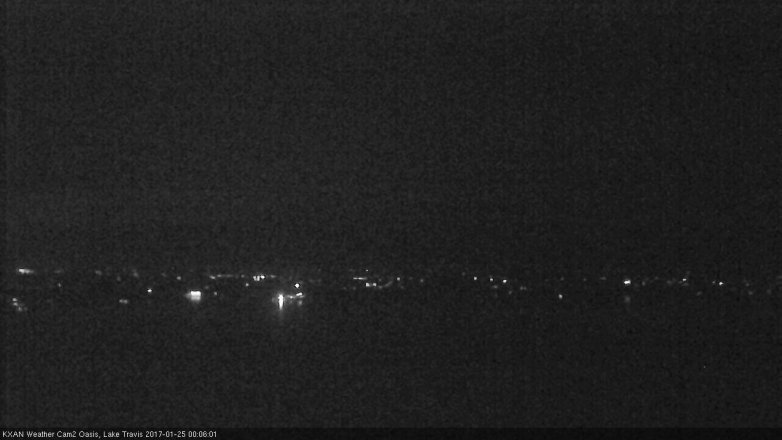 Lake Travis webcam, January 24, 2017 11:35 PM CT
