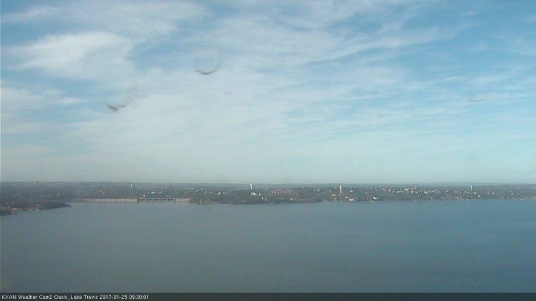 Lake Travis webcam, January 25, 2017 9:00 AM CT