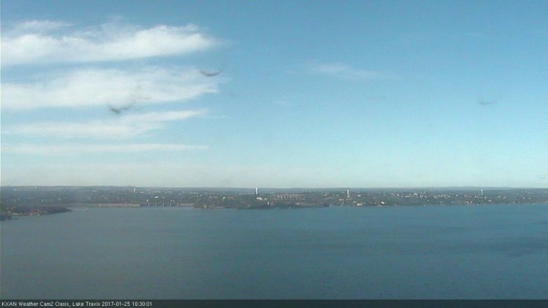Lake Travis webcam, January 25, 2017 9:40 AM CT