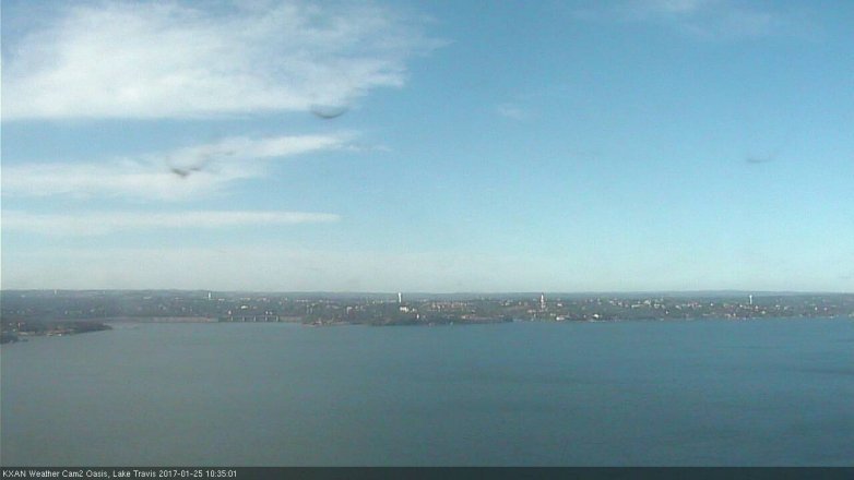 Lake Travis webcam, January 25, 2017 9:55 AM CT
